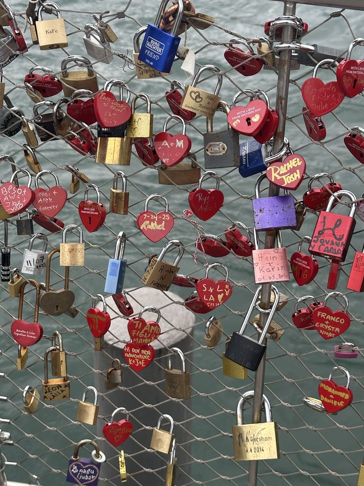 Love locks on a bridge fence